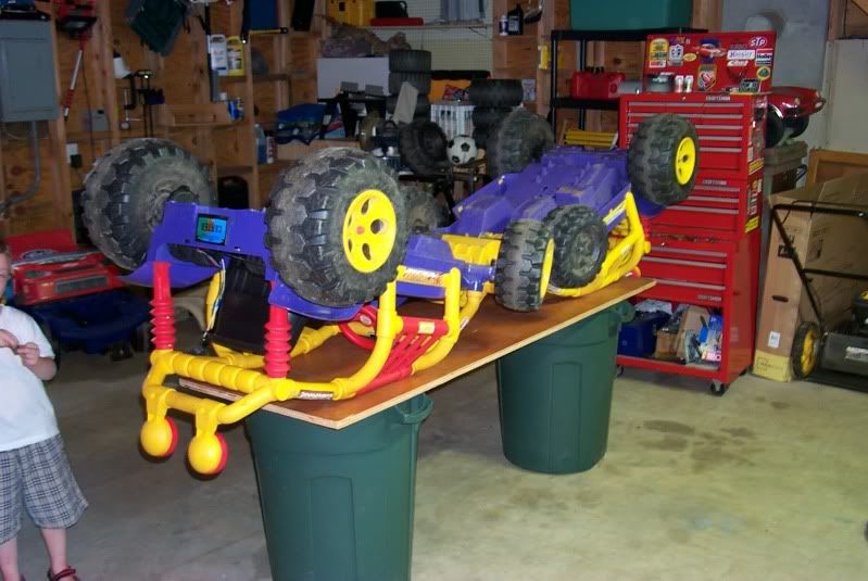 hanging power wheels in garage