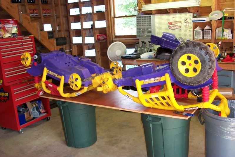 hanging power wheels in garage