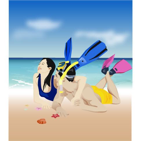 sitting on the beach
