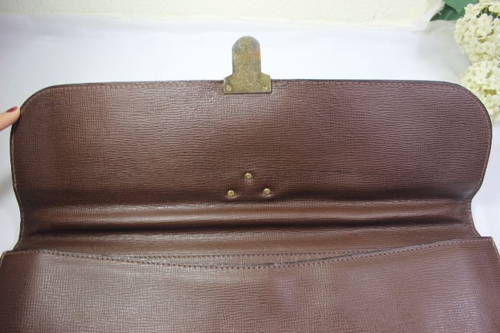 Vintage YSL Yves Saint Laurent Dark Brown Leather Briefcase ...  
