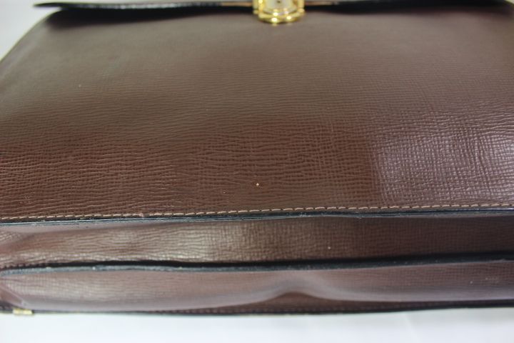 Vintage YSL Yves Saint Laurent Dark Brown Leather Briefcase ...