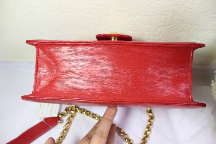 5246Lando : Vintage CHLOE Lipstick Red Epi Leather Classic Rare ...  