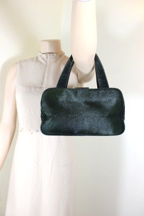 iDigVintage.com - Vintage PRADA Green Suede and Pony Hair Framed ...