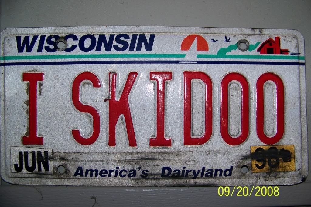 Snowmobiling License Plates SkiDoo Snowmobiles Forum