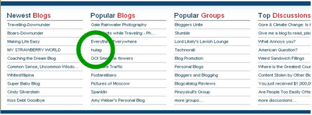 Hulag at Blog Catalog’s Popular Blogs