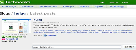 Hulag’s Technorati Page 