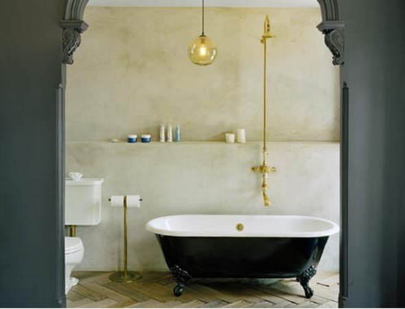 green clawfoot tub