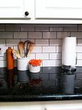 White Subway Tile with Dark Grout