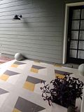 DIY Geometric Cube Painted Floor
