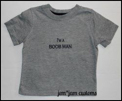 *SALE* Boob Man embroidered Shirt 12 18 M