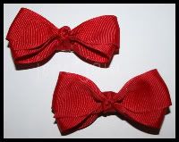 Red Piggy Tail Bow Set