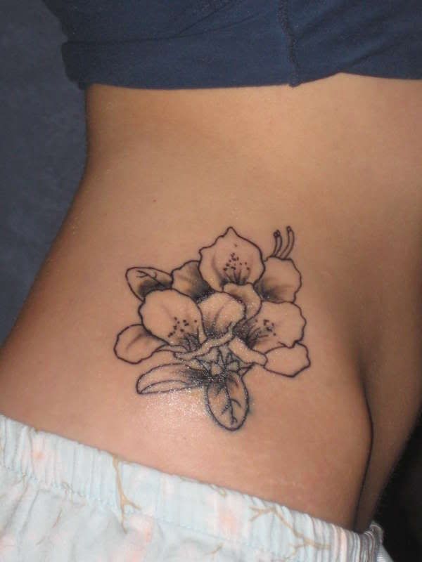 black ink flower tattoo designs