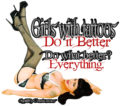 Tattoos Girls  Guys on Girls With Tattoos Do It Better   Spiffy Customs   Custom Invitations