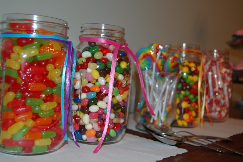 candy buffet containers. did a mini candy buffet.