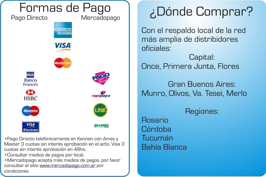 Forma de pago y donde comprar celeste