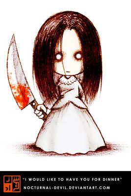 scary cartoons outline