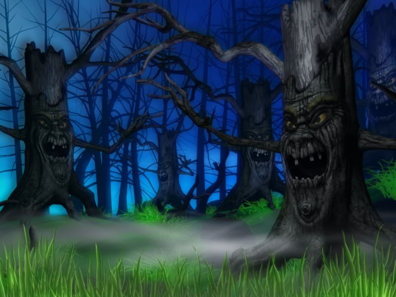 Cartoon Haunted Woods
