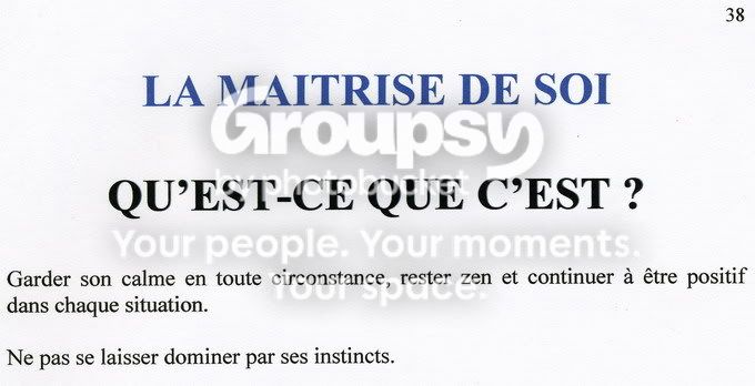 LA MAITRISE DE SOI