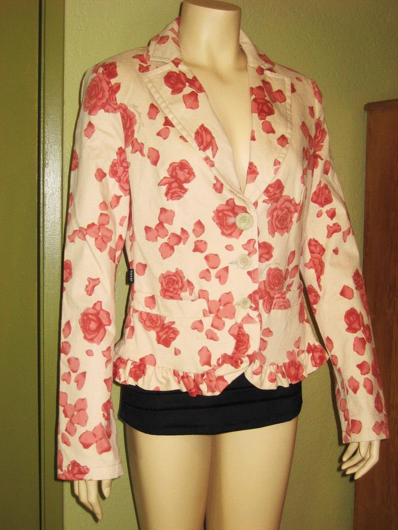 MOSCHINO Jeans DONNA FLoral Blazer Jacket sz 48 8 9 10  