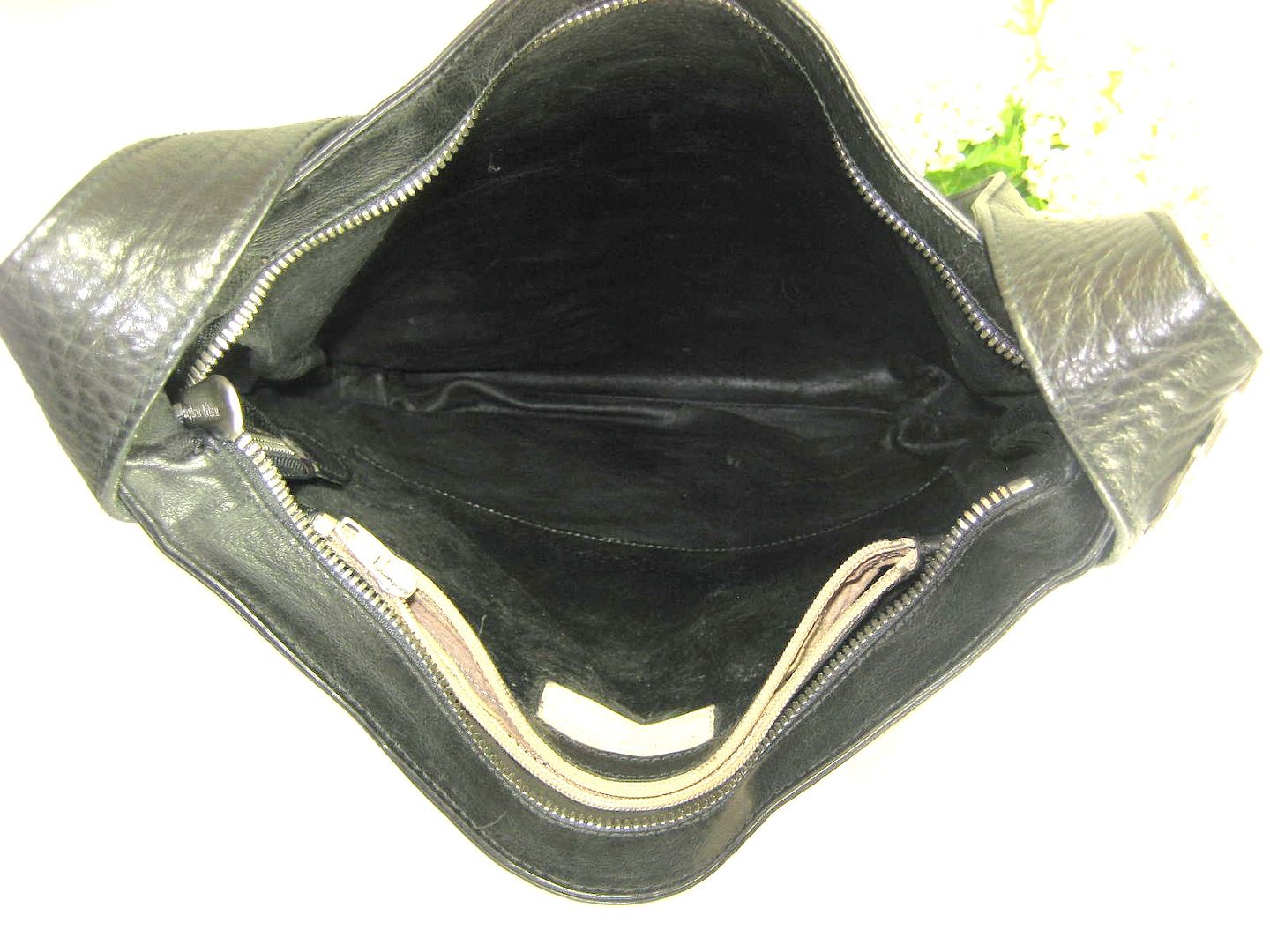 Stephane Kelian France Black Leather Shoulder Bag  