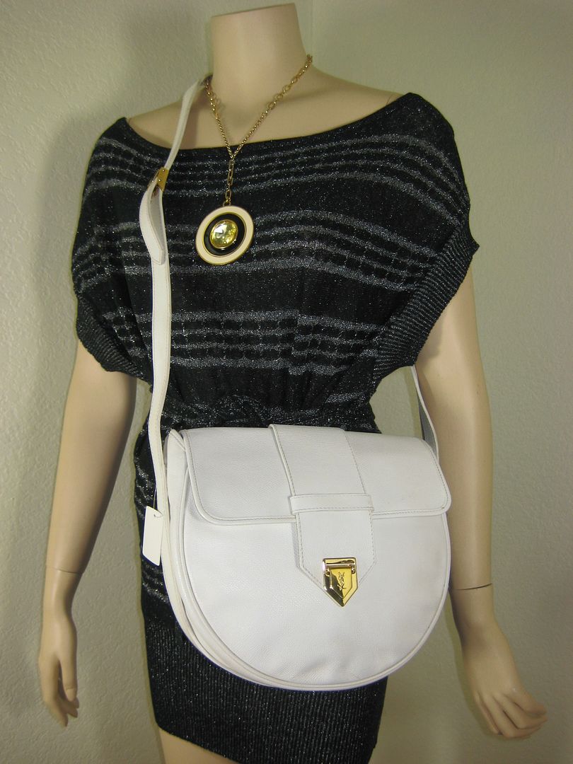 ysl shoulder bag white