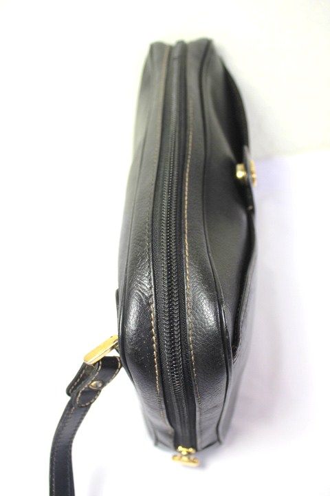 Vintage DUNHILL Black Calfskin Leather Wristlet Clutch Bag Unisex Men's ...