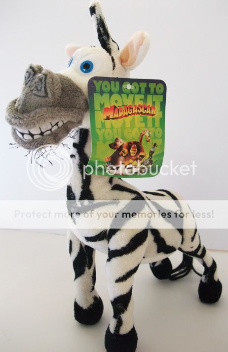 Rare Madagascar Marty Zebra 10 Plush Toy ~ New  