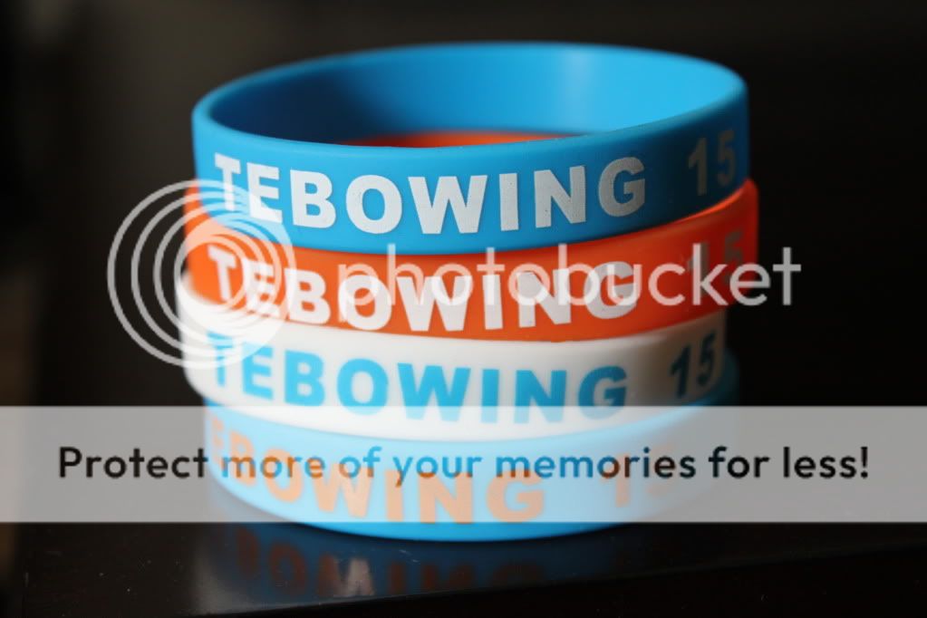 Tim Tebow #15 Tebowing Wristband Blue, Orange, White New Denver 